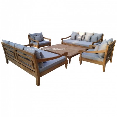 Modern Design Teak Wood Garden Indonesia Manufacturer Supplier Exporter Patio  Outdoor Furniture Sofa sets