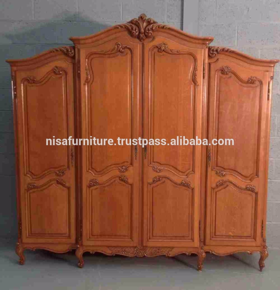 French Walnut Louis XV 3 Door Armoire Wardrobe mahogany