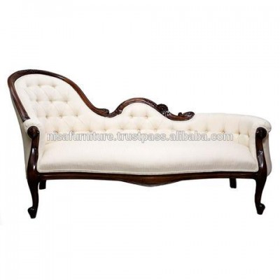 European French Style White Baroque Chaise Lounge Wedding Sofa single end for sale otherhomefurniture