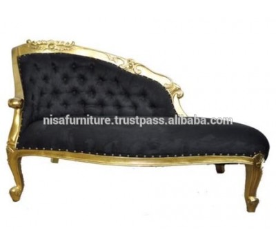 Antique Hand Wood Carved Frame French Style Chaise Lounge Sofa Decor Furniture otherhomefurniture