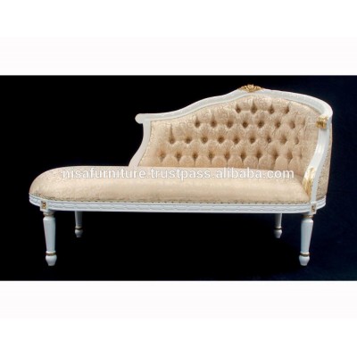 Chaise Lounge Antique White Gold French Provincial Sofa otherhomefurniture